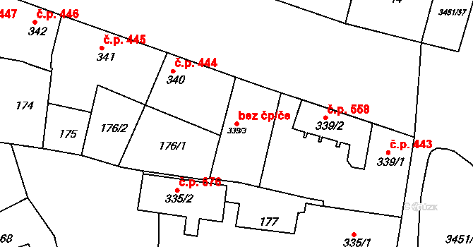 Lysá nad Labem 40065634 na parcele st. 339/3 v KÚ Lysá nad Labem, Katastrální mapa