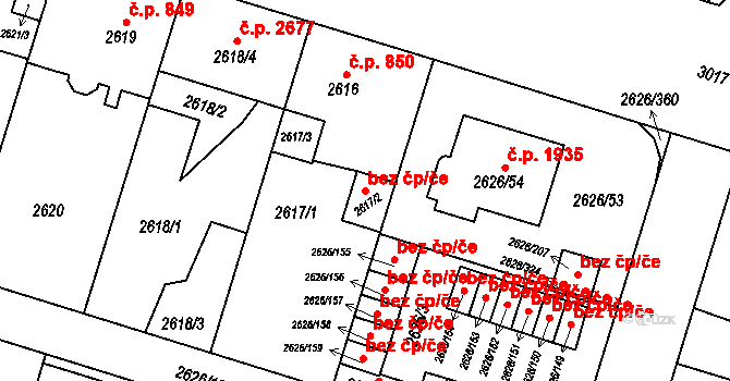 Opava 41859634 na parcele st. 2617/2 v KÚ Opava-Předměstí, Katastrální mapa