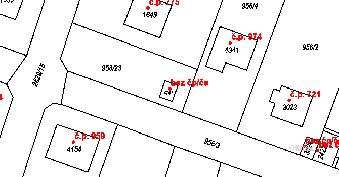 Rokycany 42009634 na parcele st. 4747 v KÚ Rokycany, Katastrální mapa