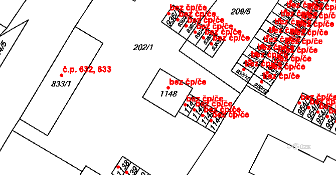 Heřmanův Městec 43653634 na parcele st. 1148 v KÚ Heřmanův Městec, Katastrální mapa