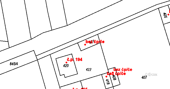 Grygov 47136634 na parcele st. 421 v KÚ Grygov, Katastrální mapa