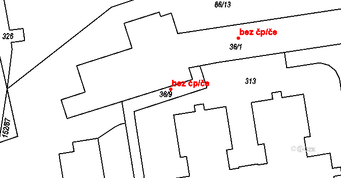 Osek 49416634 na parcele st. 36/9 v KÚ Osek u Radomyšle, Katastrální mapa