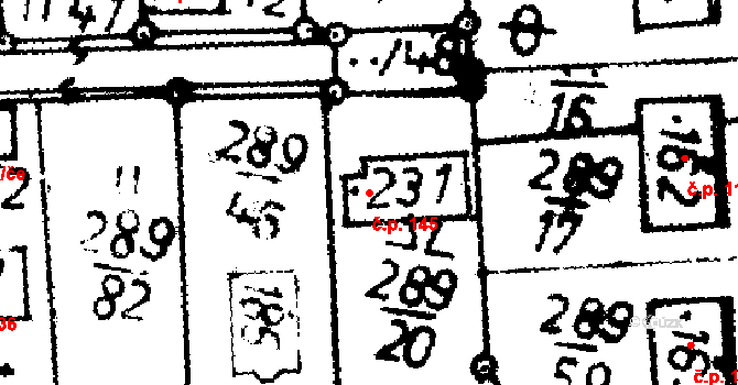 Chelčice 145 na parcele st. 231 v KÚ Chelčice, Katastrální mapa