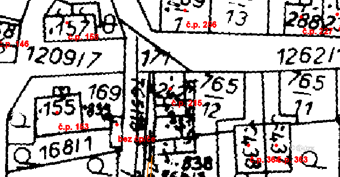 Častolovice 215 na parcele st. 242 v KÚ Častolovice, Katastrální mapa