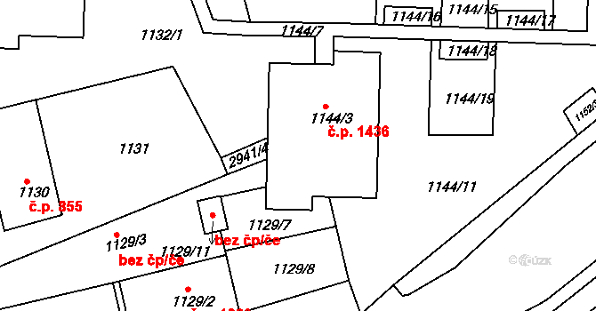 Rychnov nad Kněžnou 1436 na parcele st. 1144/3 v KÚ Rychnov nad Kněžnou, Katastrální mapa