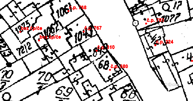 Kobylí 310 na parcele st. 849 v KÚ Kobylí na Moravě, Katastrální mapa