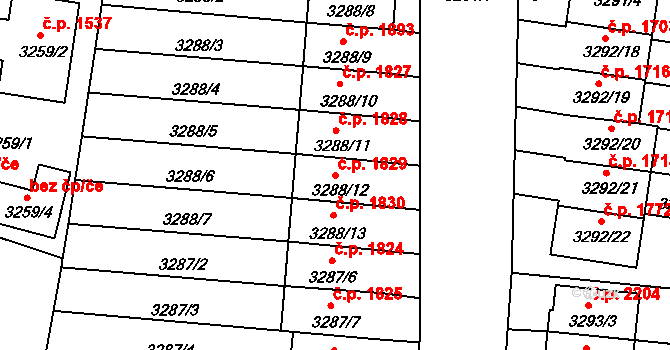 Dobrá Voda u Českých Budějovic 1829 na parcele st. 3288/12 v KÚ Dobrá Voda u Českých Budějovic, Katastrální mapa
