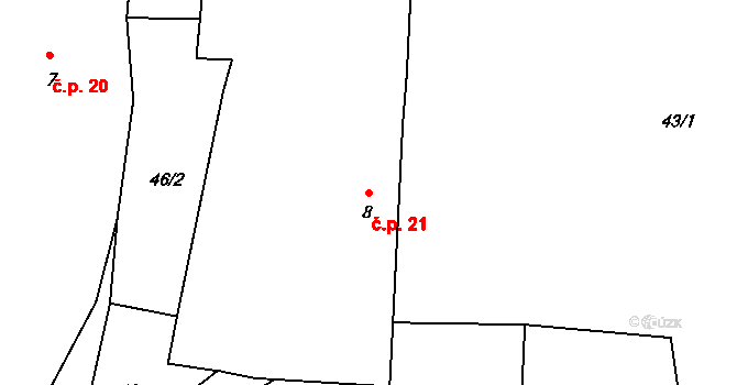 Pelejovice 21, Dolní Bukovsko na parcele st. 8 v KÚ Pelejovice, Katastrální mapa