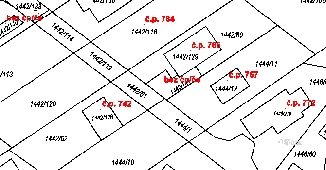 Troubsko 121745635 na parcele st. 1442/141 v KÚ Troubsko, Katastrální mapa