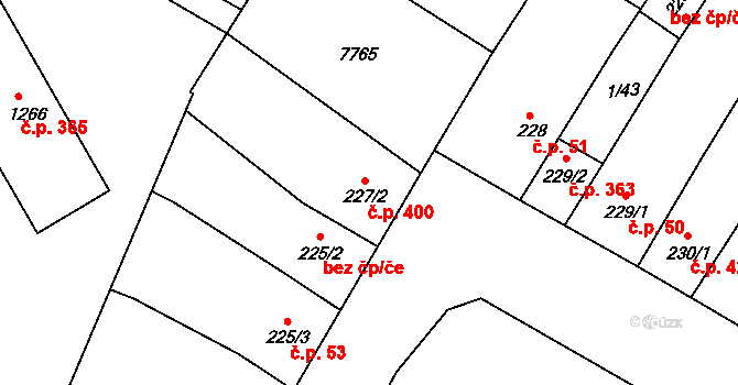 Telč-Štěpnice 400, Telč na parcele st. 227/2 v KÚ Telč, Katastrální mapa
