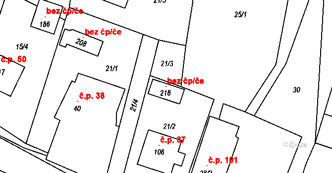 Mohelnice 147834635 na parcele st. 218 v KÚ Podolí u Mohelnice, Katastrální mapa