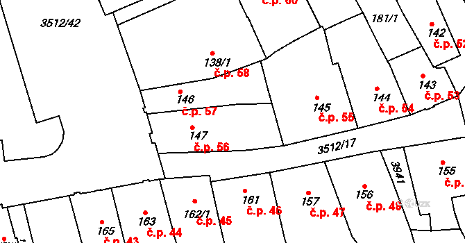 Cvikov I 56, Cvikov na parcele st. 147 v KÚ Cvikov, Katastrální mapa
