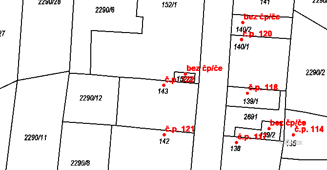 Nesuchyně 122 na parcele st. 143 v KÚ Nesuchyně, Katastrální mapa