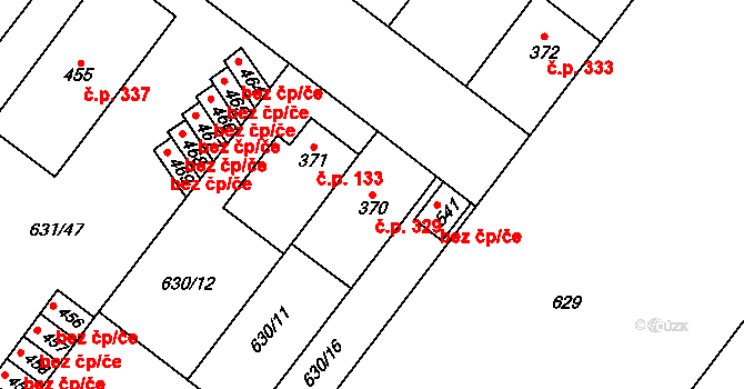 Držovice 329 na parcele st. 370 v KÚ Držovice na Moravě, Katastrální mapa