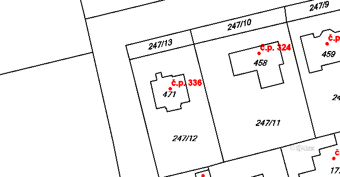 Středokluky 336 na parcele st. 471 v KÚ Středokluky, Katastrální mapa