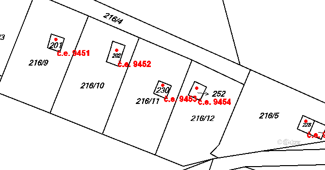 Černovír 9453, Ústí nad Orlicí na parcele st. 230 v KÚ Černovír u Ústí nad Orlicí, Katastrální mapa