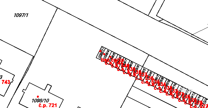 Bystřice nad Pernštejnem 541 na parcele st. 1098/4 v KÚ Bystřice nad Pernštejnem, Katastrální mapa