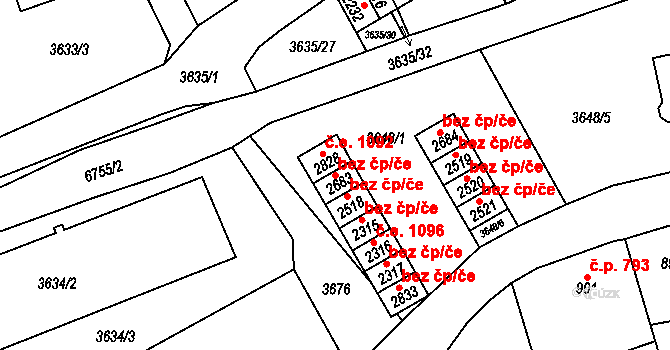 Kraslice 38524635 na parcele st. 2683 v KÚ Kraslice, Katastrální mapa