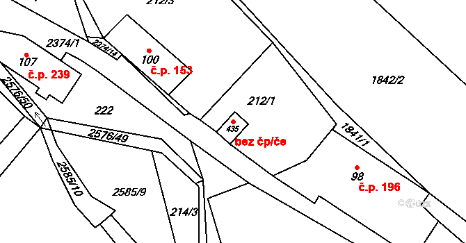 Hnátnice 39438635 na parcele st. 435 v KÚ Hnátnice, Katastrální mapa