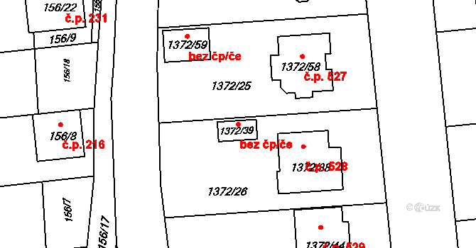 Žabčice 41555635 na parcele st. 1372/39 v KÚ Žabčice, Katastrální mapa