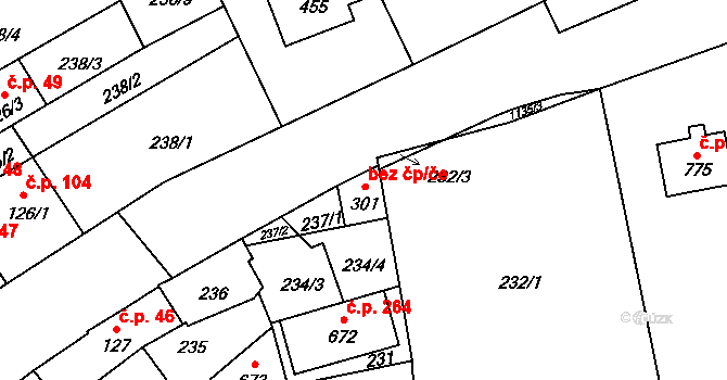Svratka 42533635 na parcele st. 301 v KÚ Svratka, Katastrální mapa