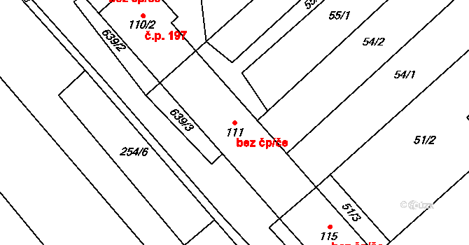 Přerov 43829635 na parcele st. 111 v KÚ Henčlov, Katastrální mapa