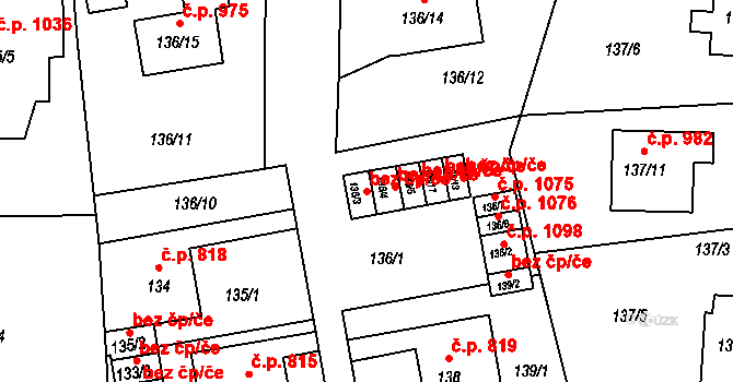 Ústí nad Labem 44749635 na parcele st. 136/3 v KÚ Klíše, Katastrální mapa
