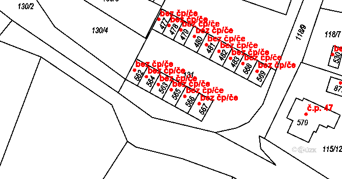 Mladé Buky 44952635 na parcele st. 565 v KÚ Mladé Buky, Katastrální mapa