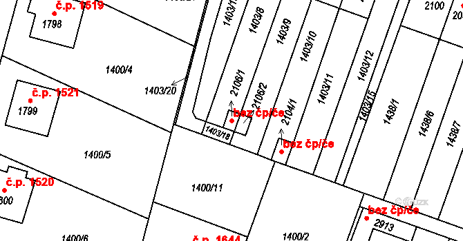 Hořice 45953635 na parcele st. 2106/1 v KÚ Hořice v Podkrkonoší, Katastrální mapa