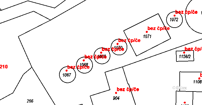 Kouřim 46068635 na parcele st. 1069 v KÚ Kouřim, Katastrální mapa