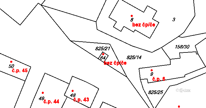 Bitozeves 46265635 na parcele st. 64 v KÚ Nehasice, Katastrální mapa