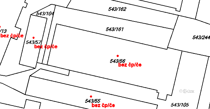 Praha 5 46815635 na parcele st. 543/56 v KÚ Letňany, Katastrální mapa