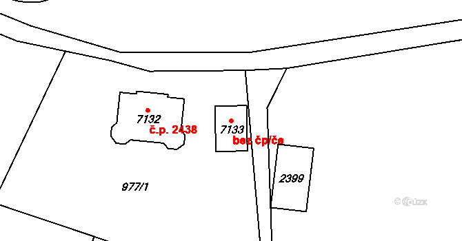 Cheb 47961635 na parcele st. 7133 v KÚ Cheb, Katastrální mapa