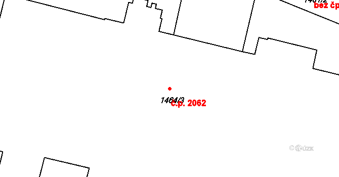 Čelákovice 2062 na parcele st. 1464/3 v KÚ Čelákovice, Katastrální mapa
