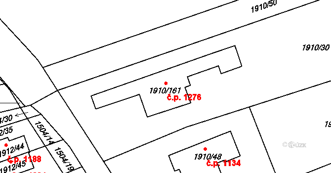 Třeboň II 1276, Třeboň na parcele st. 1910/161 v KÚ Třeboň, Katastrální mapa