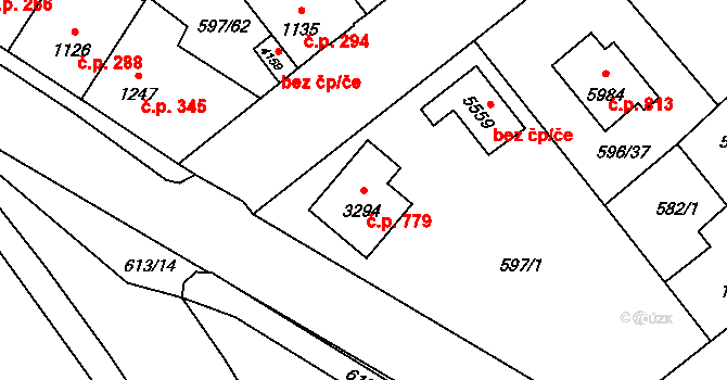 Beroun-Závodí 779, Beroun na parcele st. 3294 v KÚ Beroun, Katastrální mapa
