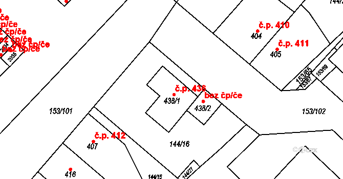 Lobeček 436, Kralupy nad Vltavou na parcele st. 438/1 v KÚ Lobeček, Katastrální mapa