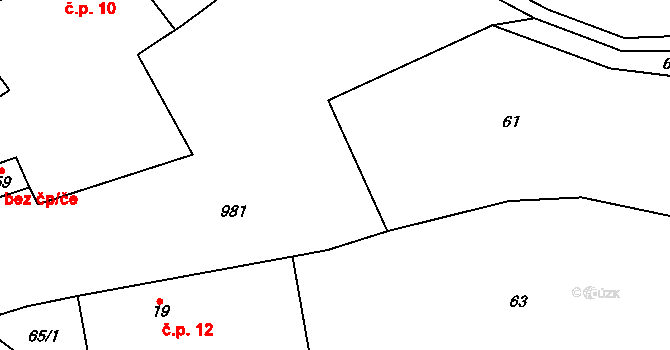 Zdebořice 11, Plánice na parcele st. 18 v KÚ Zdebořice, Katastrální mapa