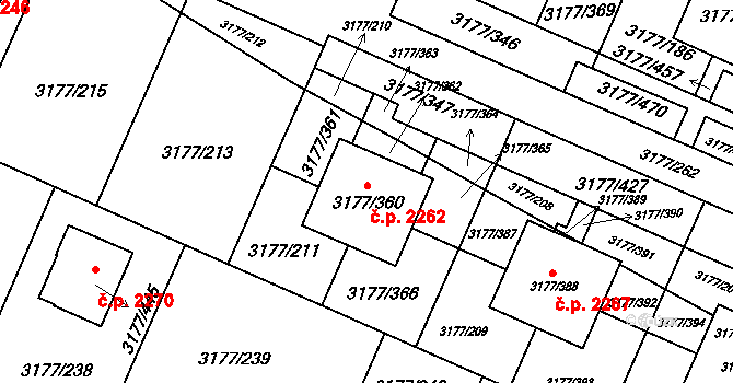 Tachov 2262 na parcele st. 3177/360 v KÚ Tachov, Katastrální mapa