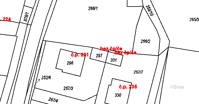Hořepník 96816635 na parcele st. 297 v KÚ Hořepník, Katastrální mapa