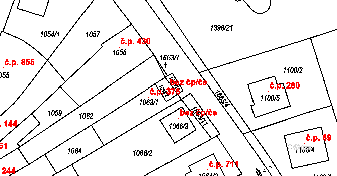 Drnovice 97516635 na parcele st. 1663/12 v KÚ Drnovice u Vyškova, Katastrální mapa