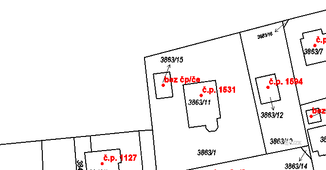 Frýdlant nad Ostravicí 99188635 na parcele st. 3863/15 v KÚ Frýdlant nad Ostravicí, Katastrální mapa
