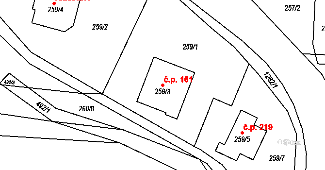 Citonice 161 na parcele st. 259/3 v KÚ Citonice, Katastrální mapa