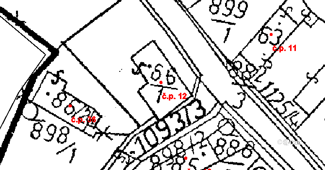 Pivnisko 12, Chlístovice na parcele st. 86/1 v KÚ Žandov, Katastrální mapa