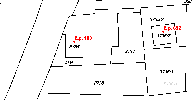 Horní Těrlicko 183, Těrlicko na parcele st. 3736 v KÚ Horní Těrlicko, Katastrální mapa