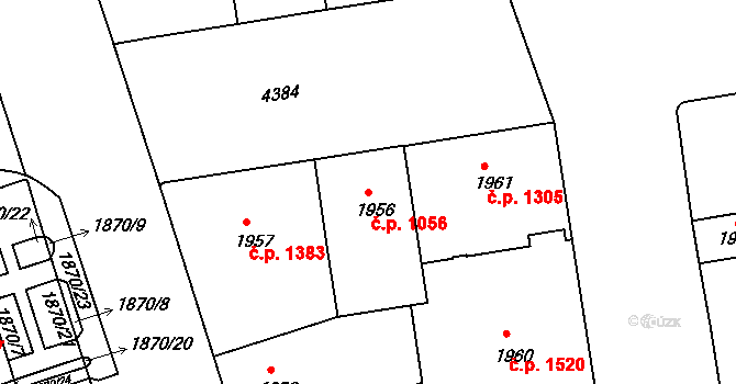 Žižkov 1056, Praha na parcele st. 1956 v KÚ Žižkov, Katastrální mapa