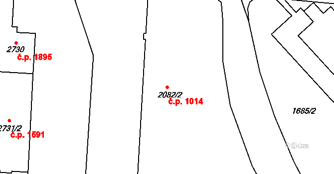 Bubeneč 1014, Praha na parcele st. 2082/2 v KÚ Bubeneč, Katastrální mapa