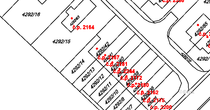 Zábřeh 2181 na parcele st. 4292/41 v KÚ Zábřeh na Moravě, Katastrální mapa