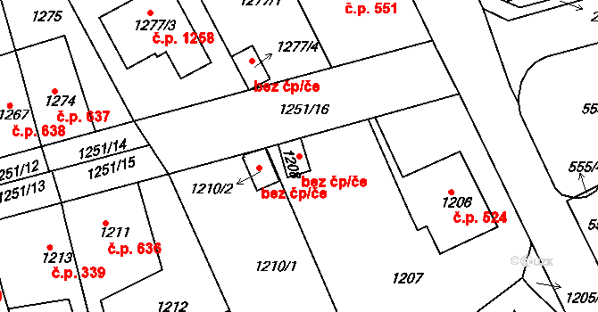 Hořovice 40551636 na parcele st. 1208 v KÚ Hořovice, Katastrální mapa