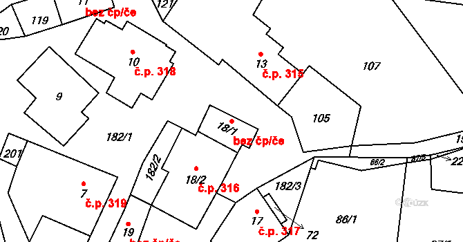 Herálec 42611636 na parcele st. 18/1 v KÚ Kocanda, Katastrální mapa